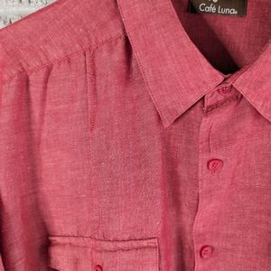 Linen beach shirt - cayenne red